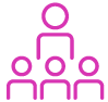 4 people icon in pink