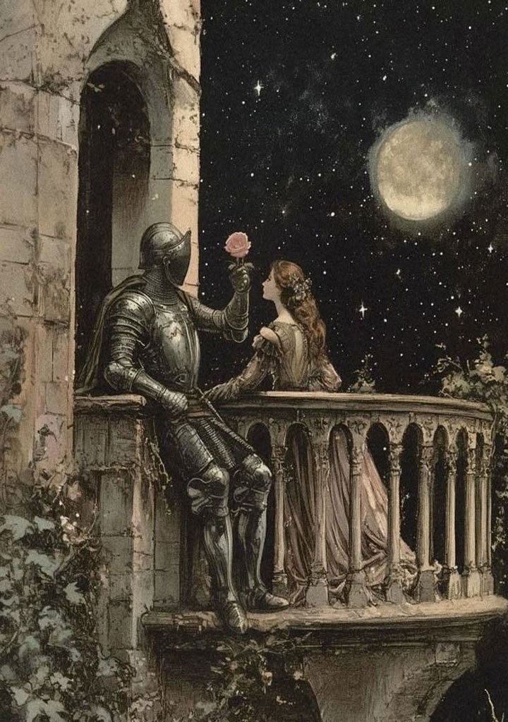Knight on a balcony