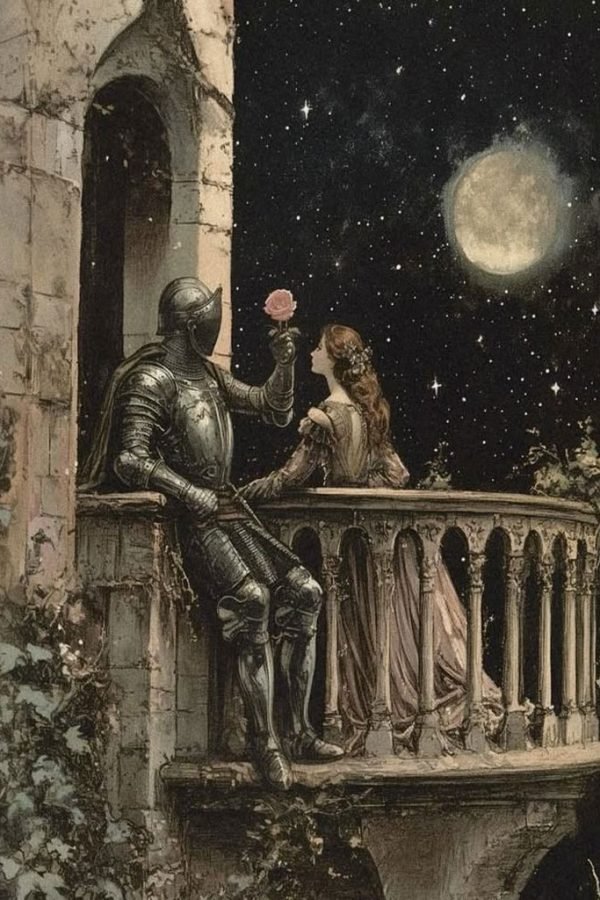 Knight on a balcony